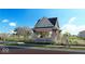 Community shelter at Hampton Walk with stone base and gable roof at 7227 Bailow Ct, McCordsville, IN 46055