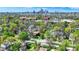 Scenic aerial view of the neighborhood with mature trees, historic homes, and a fountain at 828 Woodruff Place Middle Dr, Indianapolis, IN 46201