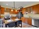 Well-appointed kitchen with stainless steel appliances, a butcher block island, and ample counter space at 828 Woodruff Place Middle Dr, Indianapolis, IN 46201