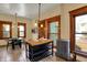 Charming kitchen with a round dining table, butcher block island, and abundant natural light at 828 Woodruff Place Middle Dr, Indianapolis, IN 46201