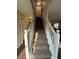 Carpeted staircase with white railings leading to upper level at 10419 Dark Star Dr, Indianapolis, IN 46234