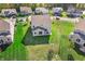 Overhead shot of the home highlighting the large backyard and neighborhood layout at 12650 Sunrise Dr, Noblesville, IN 46060