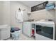 Functional laundry room with modern appliances, a white basket, and hanging/shelf storage at 12650 Sunrise Dr, Noblesville, IN 46060