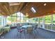 Relaxing sunroom with wood ceiling and multiple windows, blending indoor comfort with outdoor views at 13060 Wembly Cir, Carmel, IN 46033