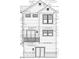 Elevation plan featuring second story balcony, sliding glass doors, and symmetrical windows at 15407 Mystic Rock Dr, Carmel, IN 46033