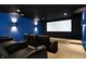 Home theater featuring tiered seating, a large screen, and sconce lighting at 20451 Chatham Hills Blvd, Westfield, IN 46074