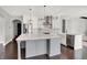 Spacious kitchen featuring an island with pendant lighting and modern appliances at 20451 Chatham Hills Blvd, Westfield, IN 46074