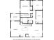 Detailed floor plan showcasing the layout with bedrooms, bathrooms, kitchen, living and dining areas at 2306 Finley Ave, Indianapolis, IN 46203