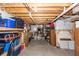 Unfinished basement providing ample storage space with visible ceiling and essential systems, perfect for organization at 3982 Abbotsford Dr, Westfield, IN 46074