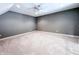 Spacious bonus room with carpet, neutral walls, and bright recessed lighting at 10297 Anees Ln, Fishers, IN 46040