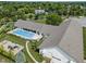Aerial view of community center with pool, tennis courts, playground and parking at 4754 Austin Trce, Zionsville, IN 46077