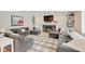 Cozy living room with a fireplace, built-in bookshelves, and plush seating at 4754 Austin Trce, Zionsville, IN 46077
