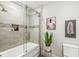 Bathroom featuring a tub/shower, modern tile and neutral decor at 720 S Rangeline Rd # 601, Carmel, IN 46032