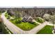 An aerial view of the home showcasing its landscaping and neighborhood at 8845 Otter Cove Cir, Indianapolis, IN 46236