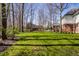 Lush backyard featuring mature trees providing shade and privacy, complemented by well-maintained lawn at 8845 Otter Cove Cir, Indianapolis, IN 46236