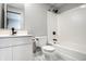Clean bathroom featuring a black faucet, a toilet, and a shower with black fixtures at 8845 Otter Cove Cir, Indianapolis, IN 46236