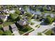 Aerial view of a suburban neighborhood with lush green lawns and a community pond at 1232 Severn Ct, Greenwood, IN 46142