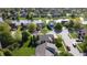 Aerial view of a neighborhood featuring homes with manicured lawns and tree-lined streets near a scenic body of water at 1232 Severn Ct, Greenwood, IN 46142