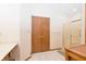 Bathroom features double-door linen closet, a shower stall, and a vanity at 1232 Severn Ct, Greenwood, IN 46142