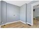 Empty Laundry room with hardwood floors and utility hookups at 19 Parkview Ave, Indianapolis, IN 46201