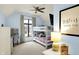 Cozy bedroom with a bunk bed, desk area, and sloped ceilings at 2071 Eagle Trace Dr, Greenwood, IN 46143