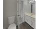 Clean bathroom with white cabinets, neutral walls, and modern fixtures at 6462 Zionsville Rd, Indianapolis, IN 46268
