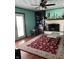 Cozy living room features a decorative brick fireplace and detailed accent wall at 720 Mount Rainier Dr, Indianapolis, IN 46217