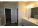 Stylish bathroom featuring dual sinks, quartz countertop, and modern vanity at 10502 Oak Bend Blvd, Indianapolis, IN 46239