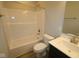A clean bathroom with a tub-shower combo, modern vanity, and neutral finishes at 10502 Oak Bend Blvd, Indianapolis, IN 46239