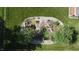 Overhead shot of the landscaped garden, showcasing its intricate design and features at 1231 S Catherwood Ave, Indianapolis, IN 46203