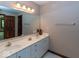 Bright bathroom featuring a double sink vanity and updated lighting fixtures at 12484 E 156Th St, Noblesville, IN 46060