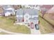 Stunning aerial perspective of a home with a sprawling yard and charming curb appeal at 1501 Willshire Dr, Greenwood, IN 46143