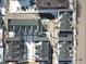 From above, townhome community boasts modern rooflines and a meticulously planned neighborhood layout at 2115 Coretta Way, Indianapolis, IN 46202