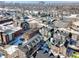 From above, the townhomes create a colorful modern community with easy access to city amenities at 2115 Coretta Way, Indianapolis, IN 46202