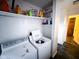 Laundry area with washer and dryer, with extra space for detergents and storage at 321 N Elder N Ave, Indianapolis, IN 46222
