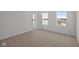Bright bedroom with neutral carpet, white walls, and two windows at 5119 Rolling Meadow Blvd, Indianapolis, IN 46237
