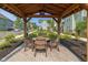 Charming gazebo with seating provides a tranquil outdoor space for gatherings and relaxation at 9208 Hawley Dr, Indianapolis, IN 46216