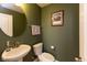 Powder room with modern fixtures at 9208 Hawley Dr, Indianapolis, IN 46216