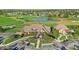 An aerial view of the community clubhouse with easy access to the golf course and parking at 16473 Valhalla Dr, Noblesville, IN 46060