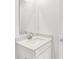 Bathroom featuring white vanity with a stylish mirror and chrome faucet fixtures at 2004 Foothill Dr, Greenfield, IN 46140