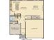 Detailed first floor plan featuring a kitchen, dining area, great room, bedroom, and garage at 2996 Grand Ridge Dr, Greenwood, IN 46143