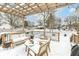 This back deck features a pergola, outdoor furniture, and a snow covered yard at 401 W Westfield Blvd, Indianapolis, IN 46208