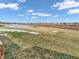 View of the backyard with a partially frozen pond and grassy lawn in the distance at 976 Cherry Tree Ln, Greenwood, IN 46143