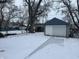 View of backyard showing the detached garage and lots of space at 1105 Winfield Ave, Indianapolis, IN 46222