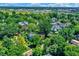 Aerial view showcasing a neighborhood with lush green trees and varied architecture, creating a picturesque and inviting scene at 1409 N Park Ave, Indianapolis, IN 46202