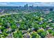 Lush neighborhood with tree-lined streets and charming homes, offering an urban skyline view at 1409 N Park Ave, Indianapolis, IN 46202