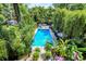 Inviting in-ground pool surrounded by lush greenery, creating a private backyard oasis at 1409 N Park Ave, Indianapolis, IN 46202