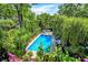 Inviting in-ground pool surrounded by lush greenery, creating a relaxing backyard retreat at 1409 N Park Ave, Indianapolis, IN 46202