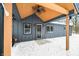Charming covered front entrance with modern ceiling fan, and beautiful accents at 150 W Jo Jo Ln, Nineveh, IN 46164
