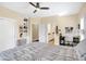 Bedroom featuring a bed, desk, and built-in shelving creating a flexible and inviting space at 2110 Cheviot Ct, Greenwood, IN 46143